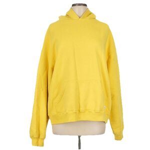 Akimbo Club Hoodie Size M Yellow Relaxed Fit Heavyweight Cotton Boxy Unisex